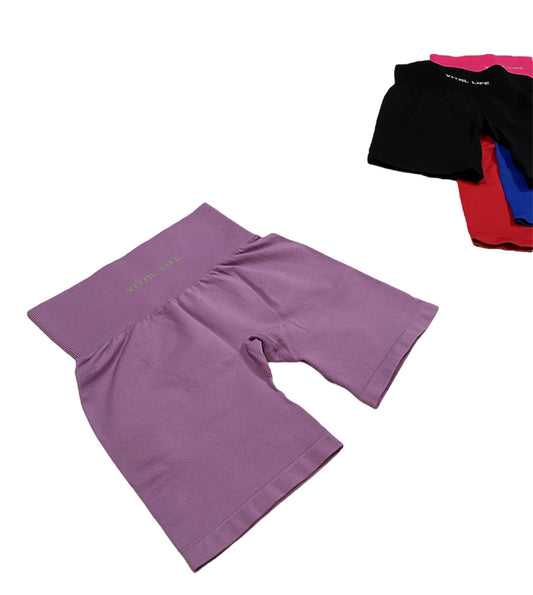 Purple Seamless Biker Shorts